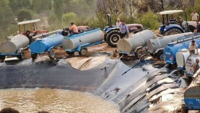 Su desteği! Havuzu tankerle doldurdular