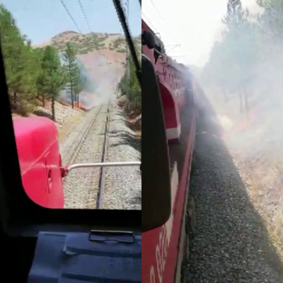 Makinistler yangını görünce bakın ne yaptı!