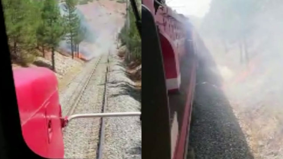 Makinistler yangını görünce bakın ne yaptı!