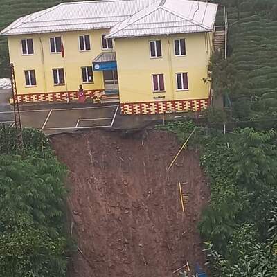 Rize'de heyelan felaketi! 7 kişi mahsur kaldı