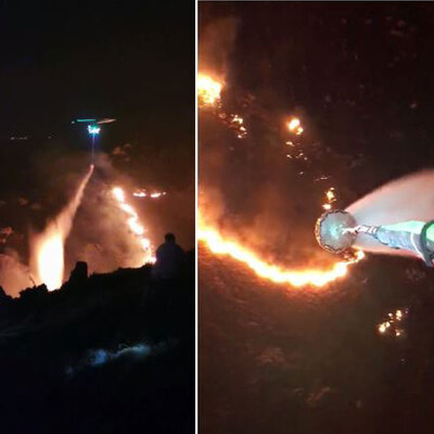 Bodrum yangınına gece müdahalesi!