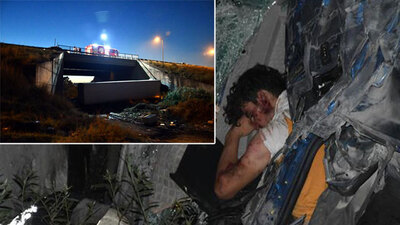 Menfeze uçtu! Araçta sıkıştı! Kâbus gibi kaza!