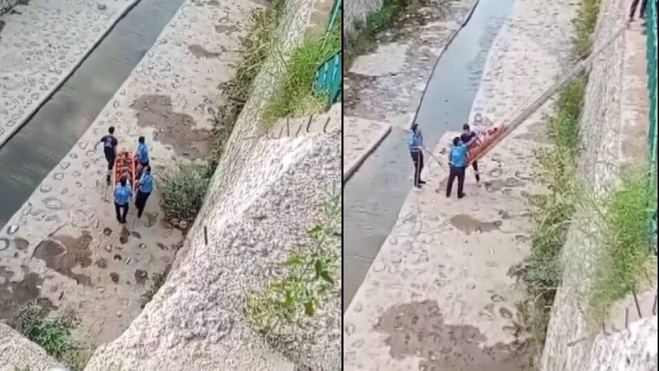 Dereye düştü, itfaiye kurtardı