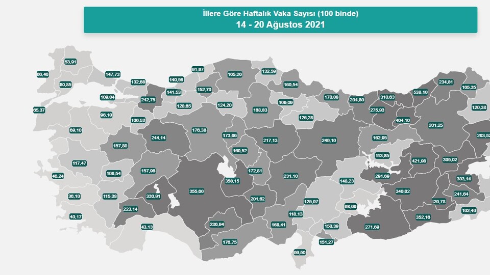 Güncel Türkiye koronavirüs risk haritası