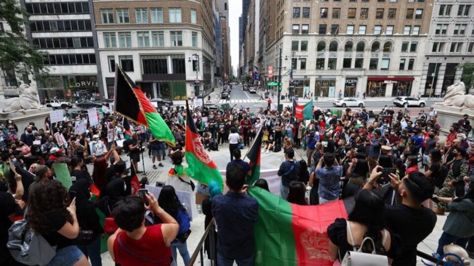 New York'ta Afganlardan Taliban protestosu