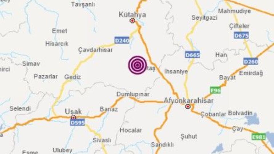 Kütahya'da 5 büyüklüğünde deprem