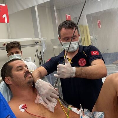 Kalbine saplanan zıpkın ameliyatla çıkarıldı