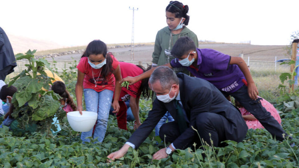 Okulun bostanıyla öğrencilerin eğitim masrafı karşılanıyor
