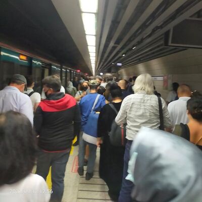 Elektrikler kesildi, yolcular raylara indi