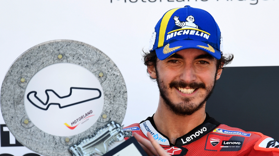 Aragon'da zafer Bagnaia'nın