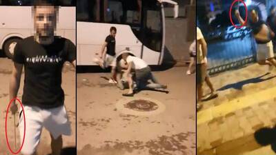 Dehşet anları! Köpekleri besleyen aileye saldırı