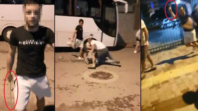 Dehşet anları! Köpekleri besleyen aileye saldırı