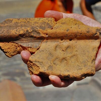 Kiremitin üzerinde merak uyandıran izler...