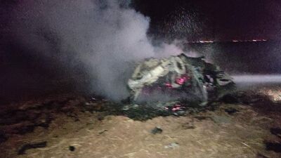 Takla atan araç yandı: 2 ölü