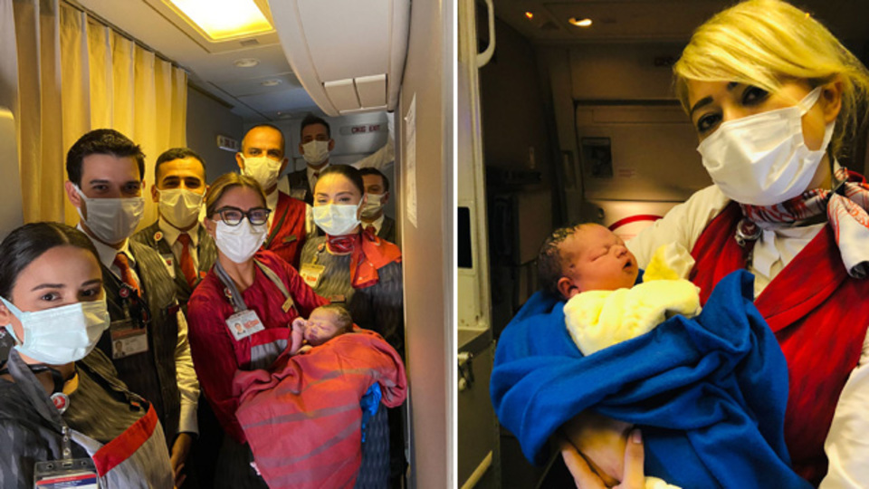 THY uçağında doğum