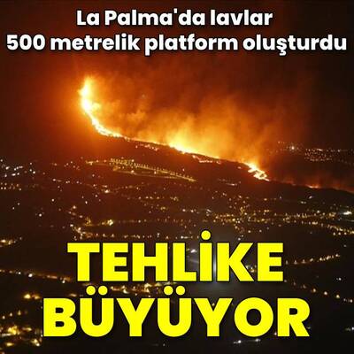 Lavlar denizde 500 metre platform oluşturdu