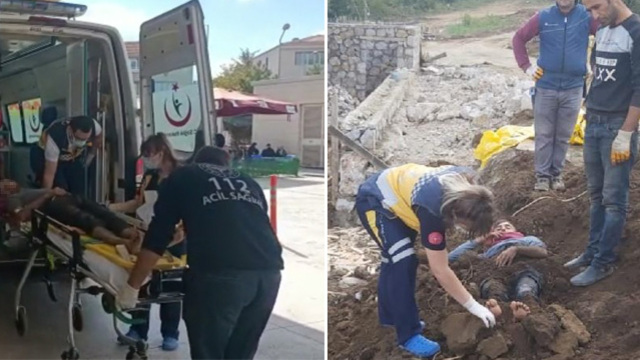 Elektrik akımını kapılan işçi böyle kurtarıldı