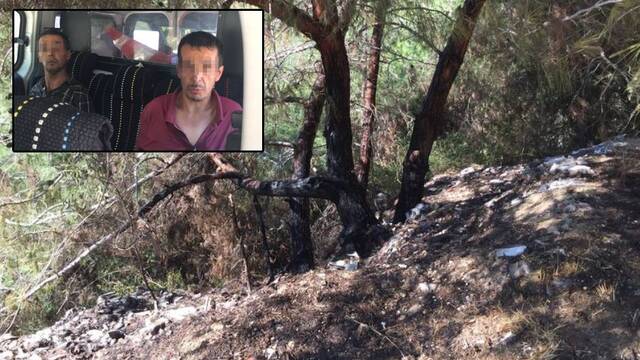 Ormanı yakan kardeşler suçüstü yakalandı