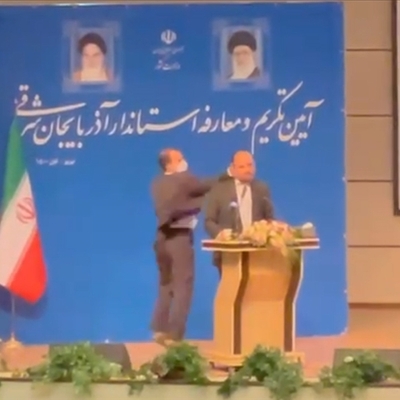 Doğu Azerbaycan'ın yeni valisine tokatlı saldırı