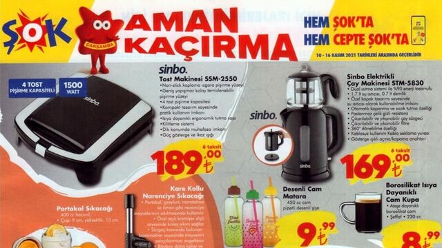 ŞOK 10 Kasım Aktüel ürünler kataloğu