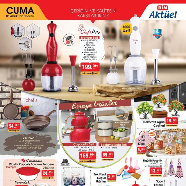 BİM 3 Aralık Aktüel Ürünler kataloğu!