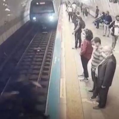 O anlar kamerada! Genç kız Şişli metrosunda raylara atladı!