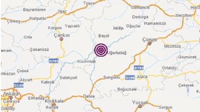Çorum'da 4,1 büyüklüğünde deprem!