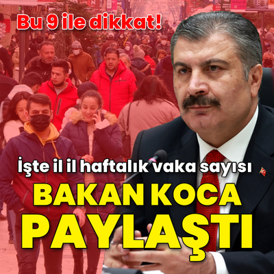 Sağlık Bakanı Koca haftalık vaka haritasını açıkladı