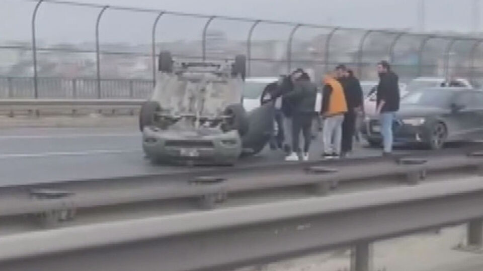 Makasçı maganda takla attı!