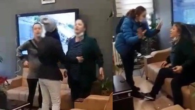 Veli ile annesi okulu birbirine kattı!