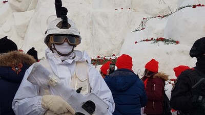 Sarıkamış anısına kardan heykel