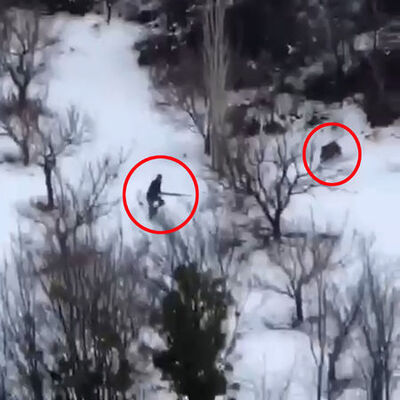 O an kamerada! Yaban domuzu avcıya saldırdı!