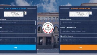 e-Okul VBS öğrenci girişi ekranı