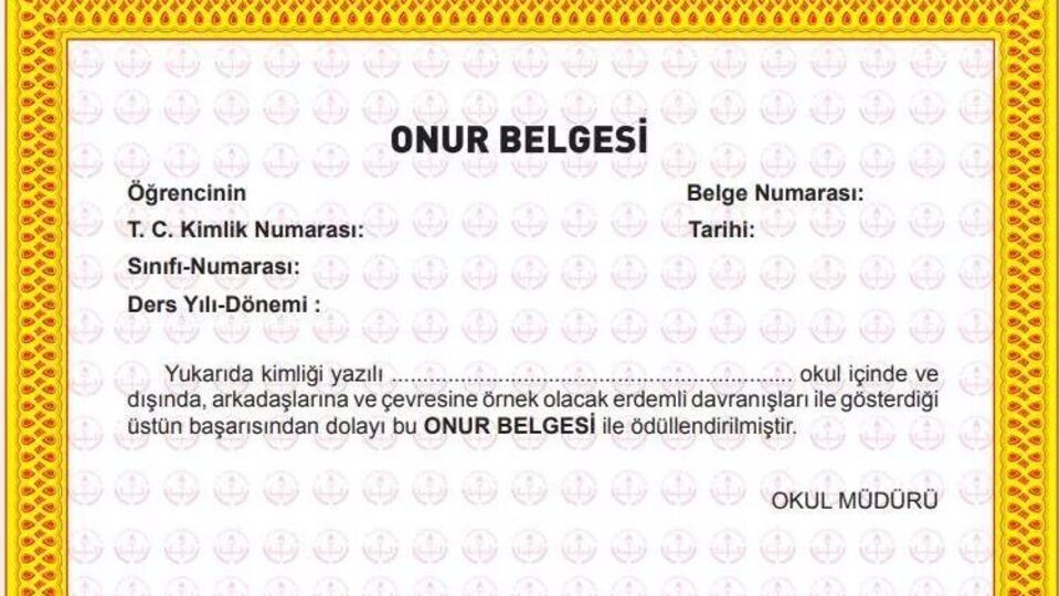 Onur belgesi nedir, kimlere verilir?
