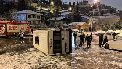 İstanbullu şoförlerin karla imtihanı!