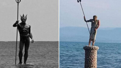 Sosyal medyanın son hedefi 'Poseidon heykeli'