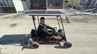 Mucit öğrenciden güneş enerjili araç