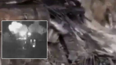 O anlar kamerada! Ruslar gelmesin diye canını feda etti! Köprüyü uçurdu!