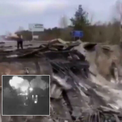 O anlar kamerada! Ruslar gelmesin diye canını feda etti! Köprüyü uçurdu!