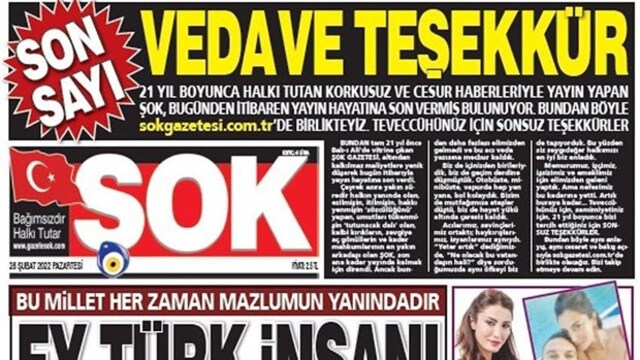 ŞOK gazetesi yayın hayatına veda etti