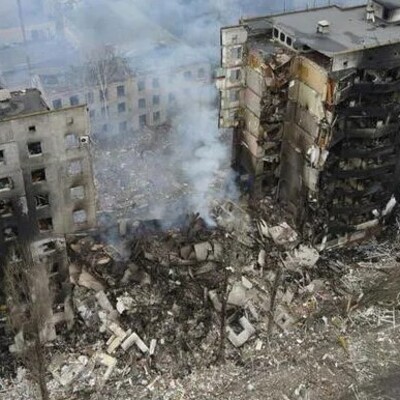 Kiev yakınlarındaki kentin son hali havadan görüntülendi