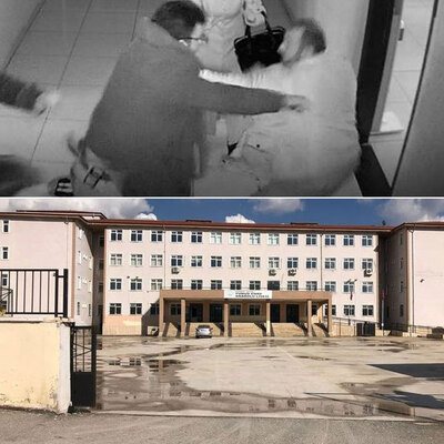 O anlar kameraya yansıdı! Okulda bıçaklama!