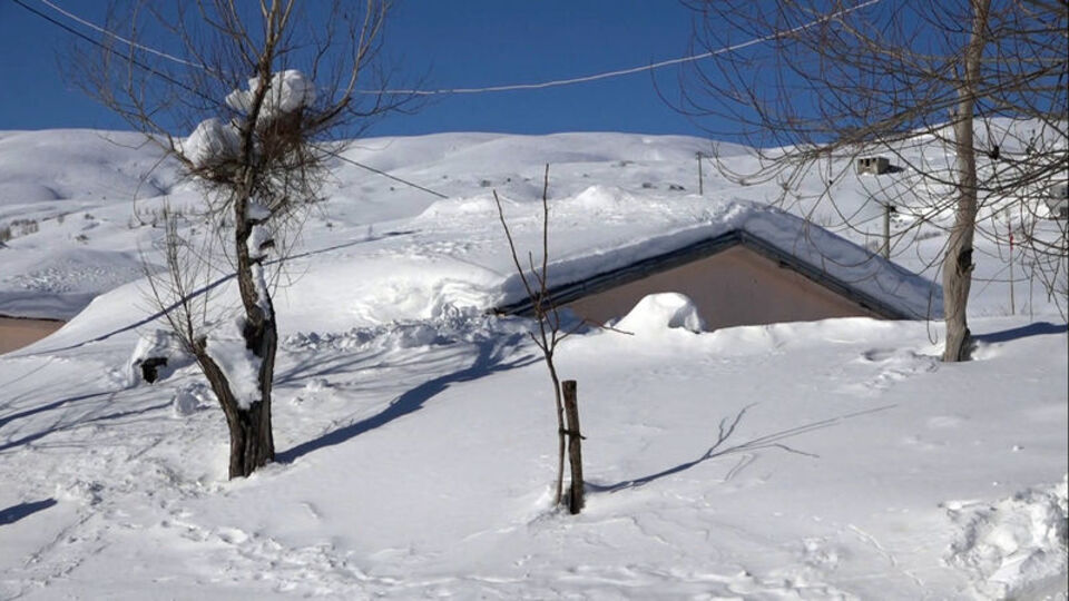 Muş'ta bir köy kar altında kaldı