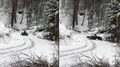 Traktör sürücüsü virajı döndü, yürekler ağza geldi!