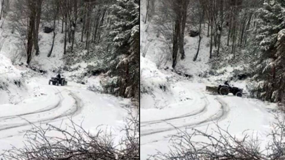 Traktör sürücüsü virajı döndü, yürekler ağza geldi!
