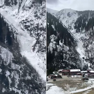 Ayder'de yaşandı! Çığ anı kamerada!
