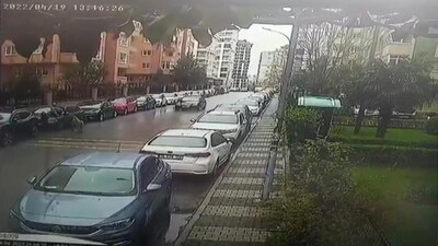 Sokağa terk edilen Pitbull'dan aracın üzerine çıkarak kurtuldu