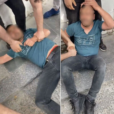 Taksim'de tacizciye feci dayak!