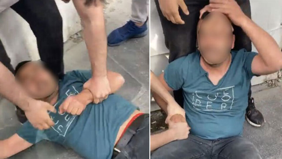 Taksim'de tacizciye feci dayak!