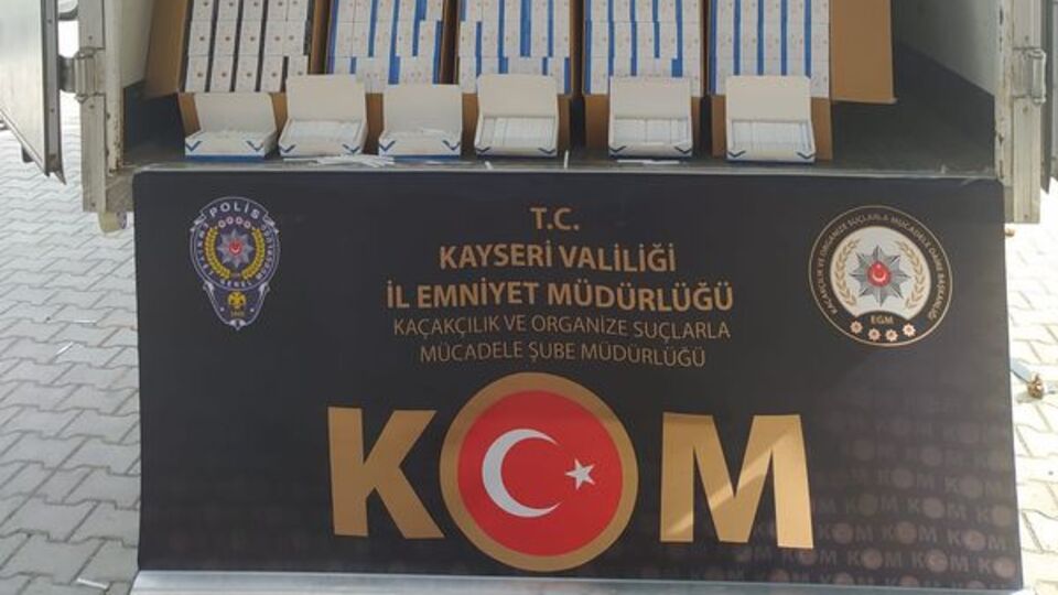 Kayseri'de 3 milyon boş makaron ele geçirildi